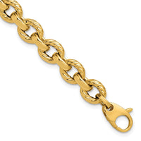 Load image into Gallery viewer, 14K Polished and Twisted Fancy Link Bracelet
