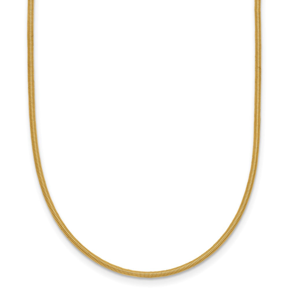 14K 1.2mm Round Satin Omega Wire Necklace