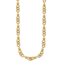 Load image into Gallery viewer, 14K Polished and Circles with D/C Beads Fancy Necklace
