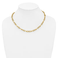Load image into Gallery viewer, 14K Polished and Circles with D/C Beads Fancy Necklace
