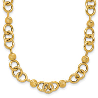 Load image into Gallery viewer, 14K Polished and Circles with D/C Beads Fancy Necklace
