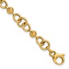 14K Polished and Circles with D/C Beads Fancy Bracelet