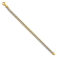 Load image into Gallery viewer, 14K Two-tone Polished and D/C Fancy Link Bracelet
