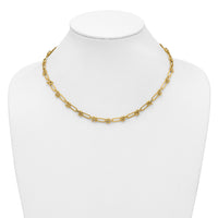 Load image into Gallery viewer, 14K Polished Paperclip and Beaded Fancy Necklace
