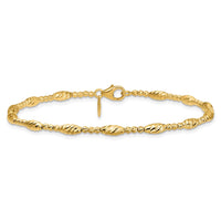 Load image into Gallery viewer, 14K Polished and Diamond-cut Beaded Fancy Bracelet
