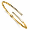14K w/White Rhodium Polished Bypass Hinged Cuff Bangle
