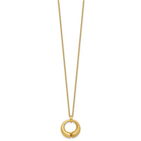 Load image into Gallery viewer, 14K Polished and Brushed Circle Pendant w/2in Ext. Necklace
