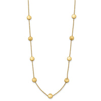 Load image into Gallery viewer, 14K Polished and Satin Beaded Necklace
