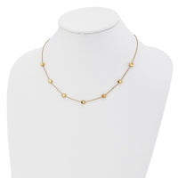 Load image into Gallery viewer, 14K Polished and Satin Beaded Necklace
