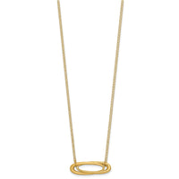 Load image into Gallery viewer, 14K Polished and Brushed 2-Strand Fancy Oval w/2in Ext. Necklace
