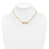 Load image into Gallery viewer, 14K Polished and Brushed 2-Strand Fancy Oval w/2in Ext. Necklace
