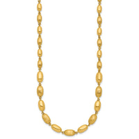 Load image into Gallery viewer, 14K Polished and Brushed Oval Beaded Link Necklace
