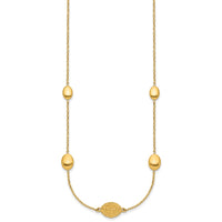 Load image into Gallery viewer, 14K Polished Oval Textured w/.2in Ext. Fancy Necklace
