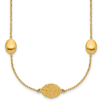 Load image into Gallery viewer, 14K Polished Oval Textured w/.2in Ext. Fancy Necklace
