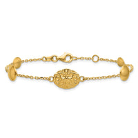 Load image into Gallery viewer, 14K Polished Oval Textured w/.5in Ext. Fancy Bracelet

