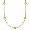 14K Polished Circle Station w/2in Ext. Necklace