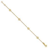 Load image into Gallery viewer, 14K Polished Circle Station w/.5in Ext. Bracelet
