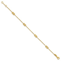 Load image into Gallery viewer, 14K Polished Rectangle Station w/.5in Ext. Bracelet
