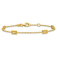 Load image into Gallery viewer, 14K Polished Rectangle Station w/.5in Ext. Bracelet
