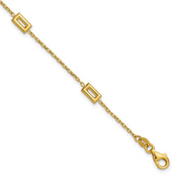 Load image into Gallery viewer, 14K Polished Rectangle Station w/.5in Ext. Bracelet
