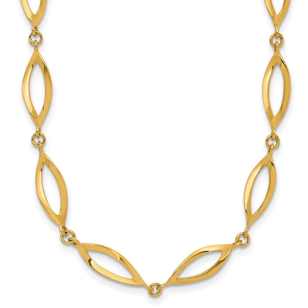 14K Polished Fancy Link Necklace