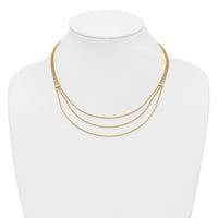 Load image into Gallery viewer, 14K Polished and Diamond-cut 3-strand Bar Necklace
