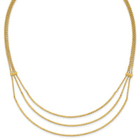 Load image into Gallery viewer, 14K Polished and Diamond-cut 3-strand Bar Necklace
