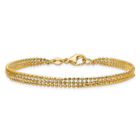 Load image into Gallery viewer, 14K Polished and Diamond-cut 3-strand Bar Bracelet
