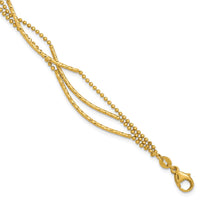 Load image into Gallery viewer, 14K Polished and Diamond-cut 3-strand Bar Bracelet
