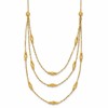 14K Polished and Dia-cut Layered Beaded w/2in ext. Necklace