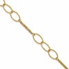 14K Polished Dia-cut  2-Strand Oval Links w/1in ext. Bracelet