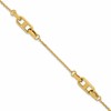 14K Polished Fancy Link w/1in ext. Bracelet