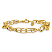 Load image into Gallery viewer, 14K Polished Fancy 2-strand Link Bracelet
