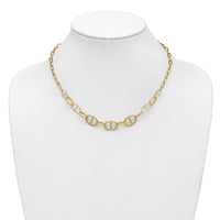 Load image into Gallery viewer, 14K Polished and Diamond cut Fancy Link Necklace
