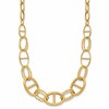 14K Polished and Diamond cut Fancy Link Necklace
