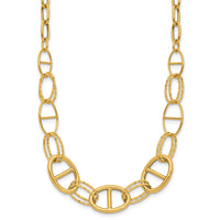 Load image into Gallery viewer, 14K Polished and Diamond cut Fancy Link Necklace
