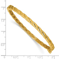 Load image into Gallery viewer, 14K Polished Grooved Hinged Bangle
