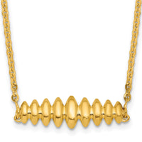 Load image into Gallery viewer, 14K Polished Grooved Bar w/1in ext. Necklace
