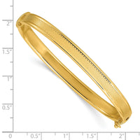 Load image into Gallery viewer, 14K Polished and Textured Hinged Bangle
