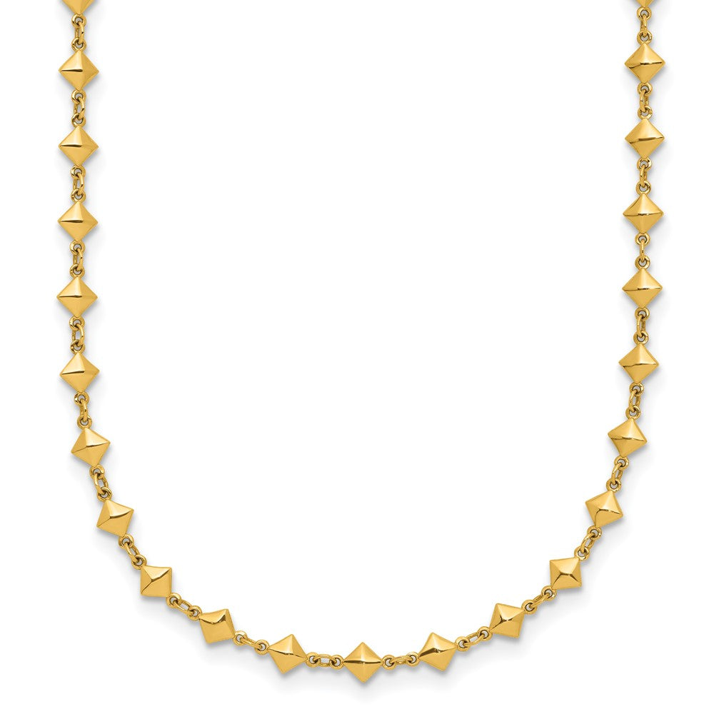 14K Polished Geometric Fancy with 2 in ext. Necklace