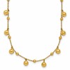 14K Polished Dangle Beaded w/2in Ext. Necklace