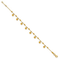 Load image into Gallery viewer, 14K Polished Dangle Beaded with .5in ext. Bracelet
