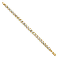 Load image into Gallery viewer, 14K Two-tone Polished Fancy Link Bracelet
