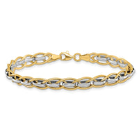 Load image into Gallery viewer, 14K Two-tone Polished Fancy Link Bracelet
