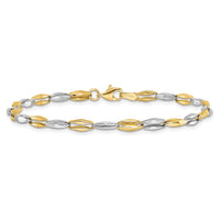 Load image into Gallery viewer, 14K Two-tone Polished Fancy Link Bracelet
