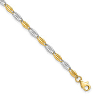 Load image into Gallery viewer, 14K Two-tone Polished Fancy Link Bracelet
