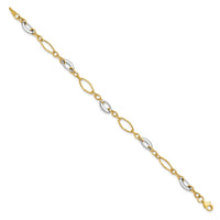 Load image into Gallery viewer, 14K Two-tone Polished Fancy Link Bracelet
