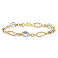 Load image into Gallery viewer, 14K Two-tone Polished Fancy Link Bracelet
