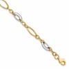 14K Two-tone Polished Fancy Link Bracelet