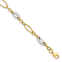 Load image into Gallery viewer, 14K Two-tone Polished Fancy Link Bracelet
